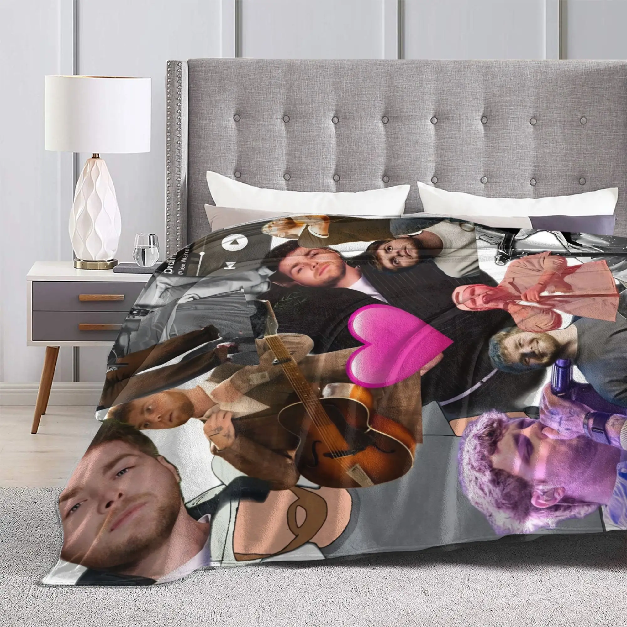 بطانية ناعمة دافئة ديكور أليكس وارن أمريكا المغني رمي بطانية الفانيلا المفرش لغرفة النوم الجدة غطاء سرير أريكة #3