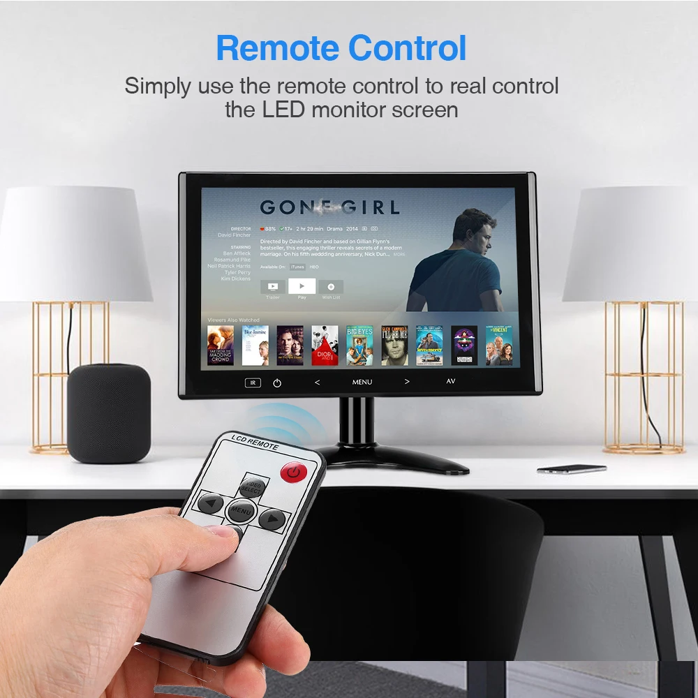 EYOYO 7 "Monitor LCD 1024X600 Mini Computador TV Display CCTV Tela de Vigilância de Segurança Com HDMI VGA Vídeo Áudio