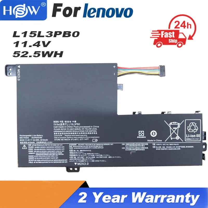 

11.4V 52.5WH Battery L15M3PB0 L15C3PB1 L15L3PB0 L15L3PB1 for Lenovo 320S-15AST 15IKB 15ISK 330S-14AST 14IKB FLEX 4 520-14I 7000