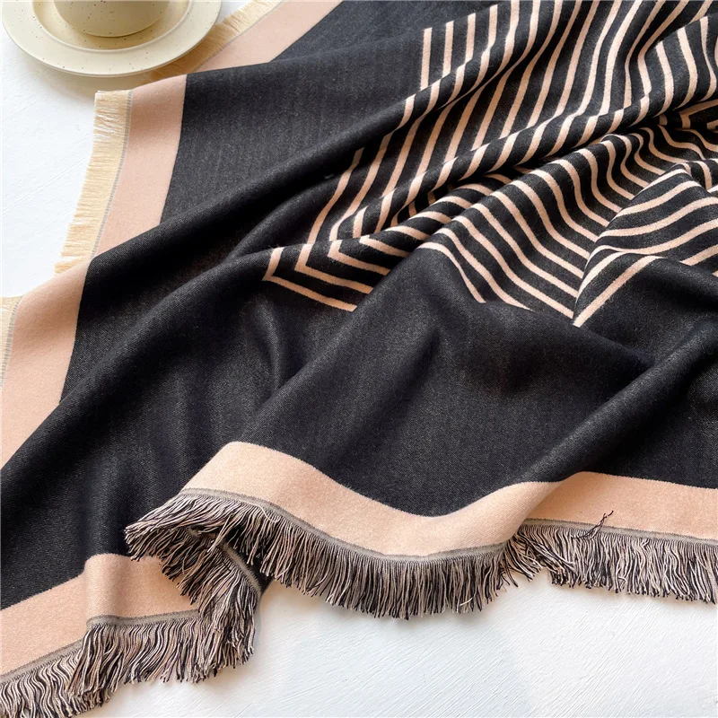 2024 Female Luxury Scarf Winter Warm Intensification Shawl Women Cashmere Imitation Scarves Wraps Hijab Bufandas Panuelos Muslim