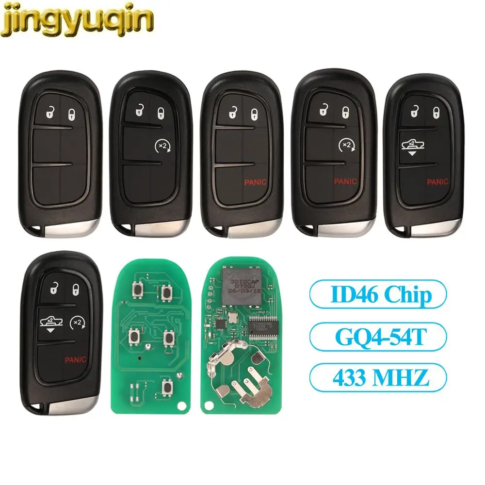 Jingyuqin 433MHZ ID46 PCF7953 Hitag-AES Chip Remote Smart Car Key For DODGE RAM 1500 2500 3500 2013-2017 GQ4-54T 2/3/4/5 Buttons