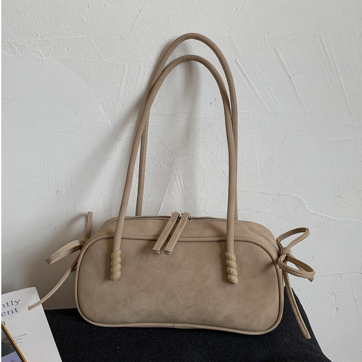 

Матовая дорожная сумка в стиле ретро для женщин, однотонная большая вместительная сумка на плечо для покупок, корейские квадратные женские сумки с бантом