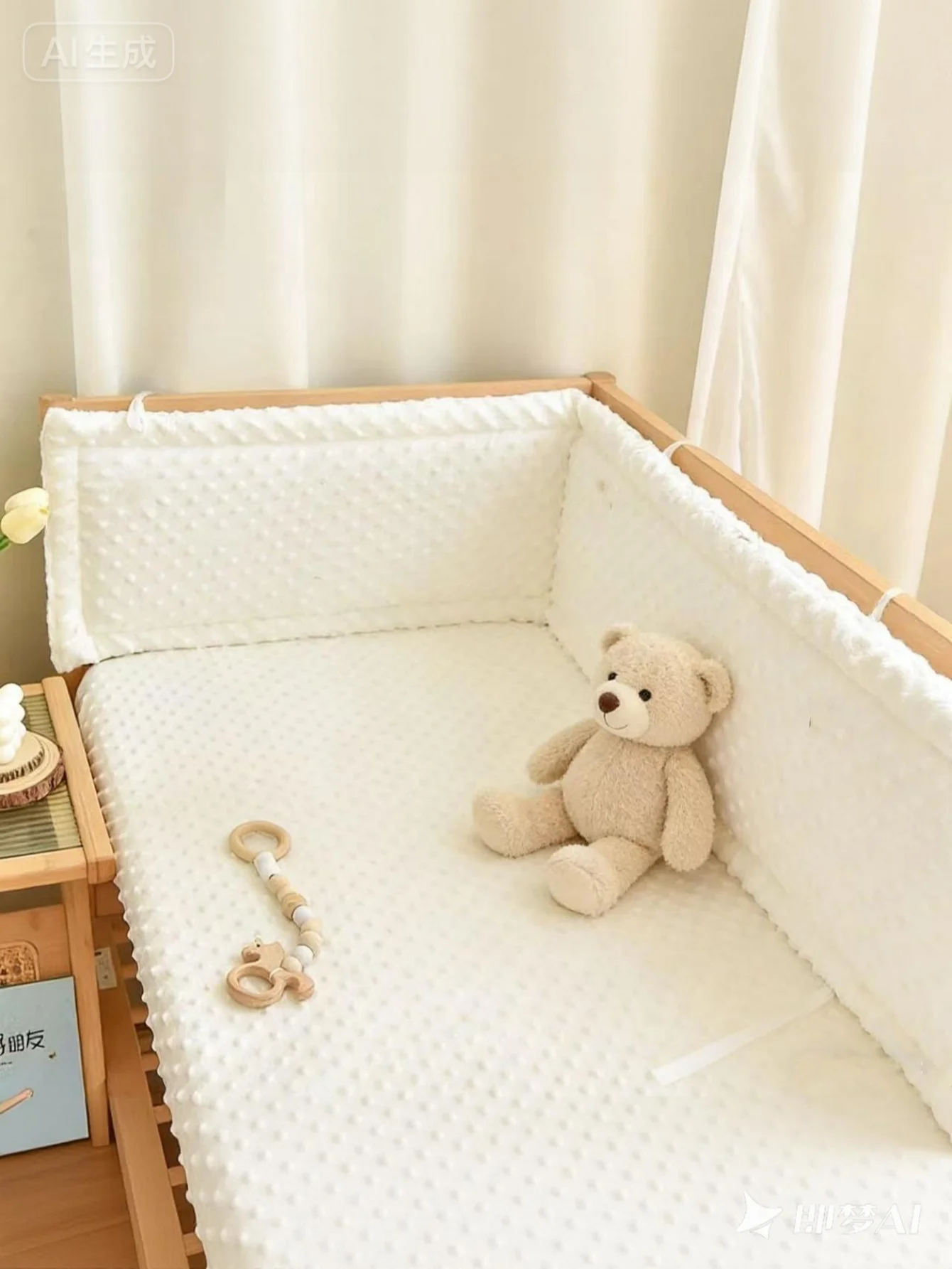 1-teiliger Krippen-Stoßfänger für Neugeborene, Kissen-Schutz, Babybett-Stoßfänger für Neugeborene, weicher, dicker Stoßfänger aus Baumwolle