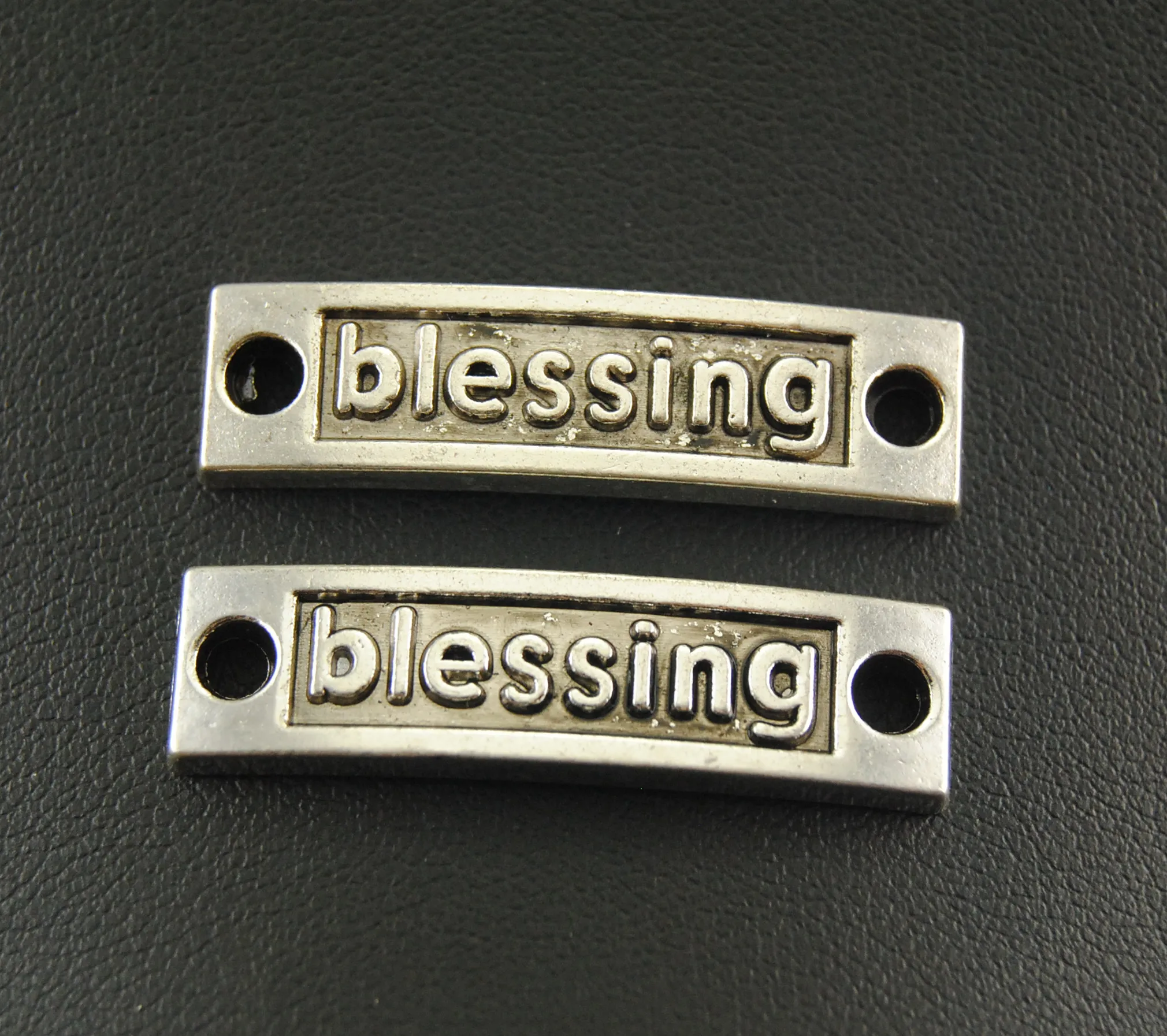 

15pcs Silver Color Letter Blessing Inspiration blessing wish Metal Bracelet Necklace Jewelry Findings A482