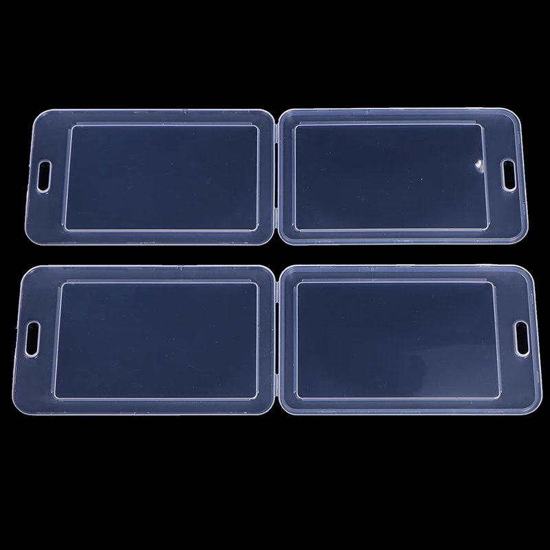 2pcs Simple Transparent Plastic Name Card Cover Bank Card Holder