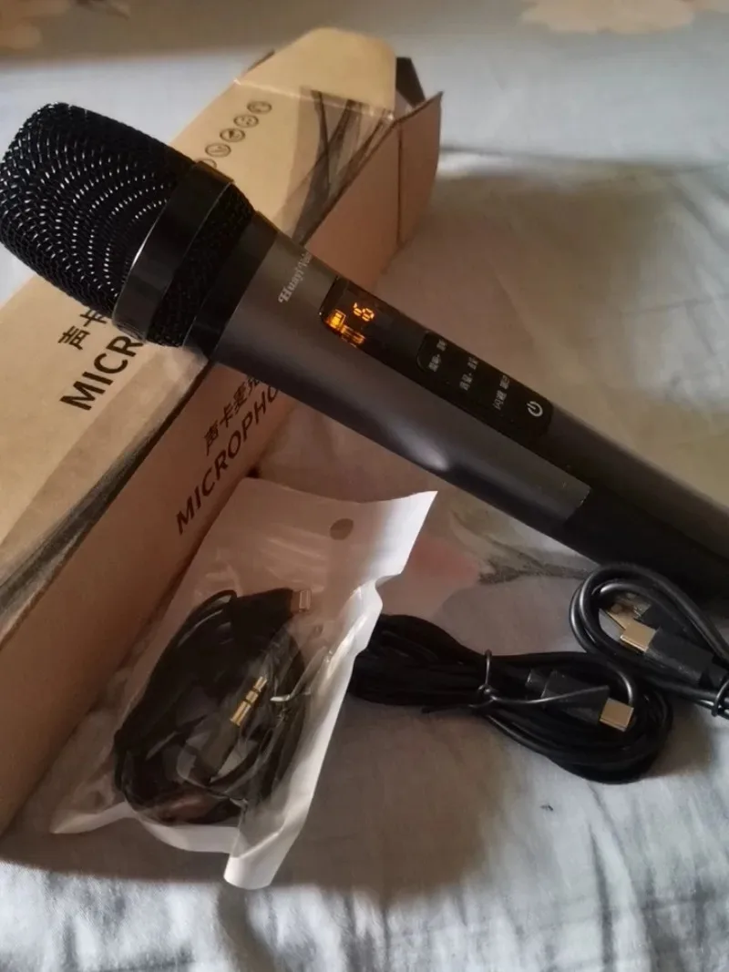 H20 Wireless Microphone Set for Mobile Phone Live Broadcast Singing with Sound Card Integrated