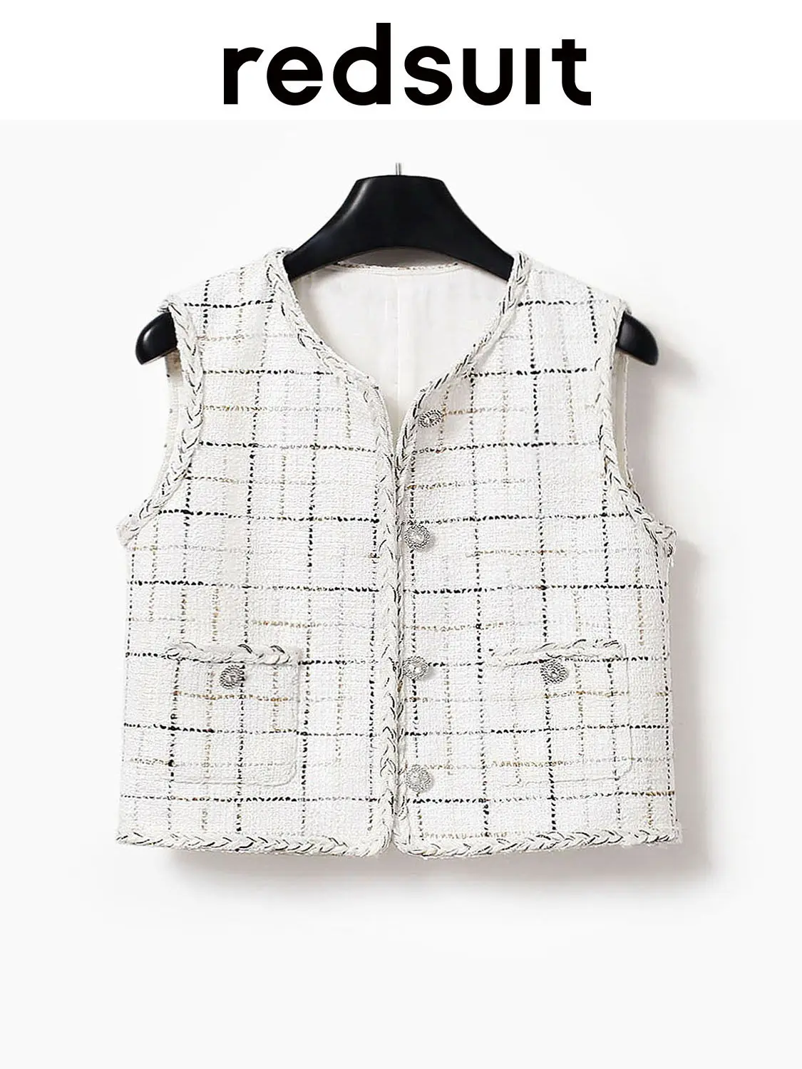 New Light luxury gold silver wire grid weave thin vest versatile top Custom size