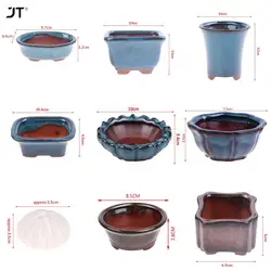 Chinese Style Bonsai Pot Breathable Stoneware Bonsai Pot With Holes Bonsai Training Flowerpot Ceramic Crafts Plant Pot Home Deco