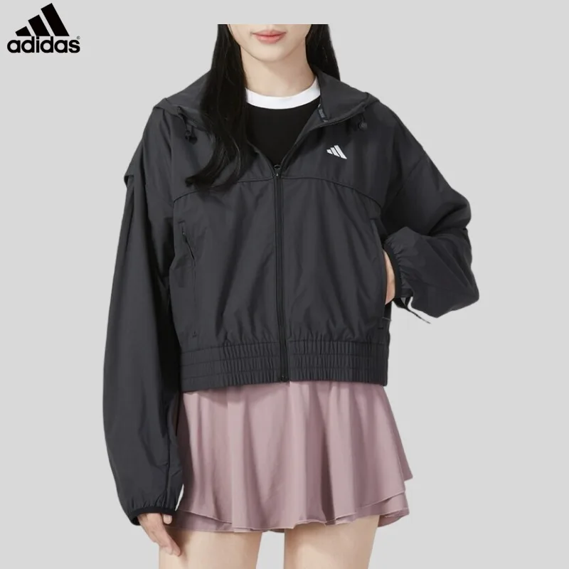Adidas half-zip pullover jacket - Spring minimalist logo - Breathable sports coat - IL6977 - 1 PCS