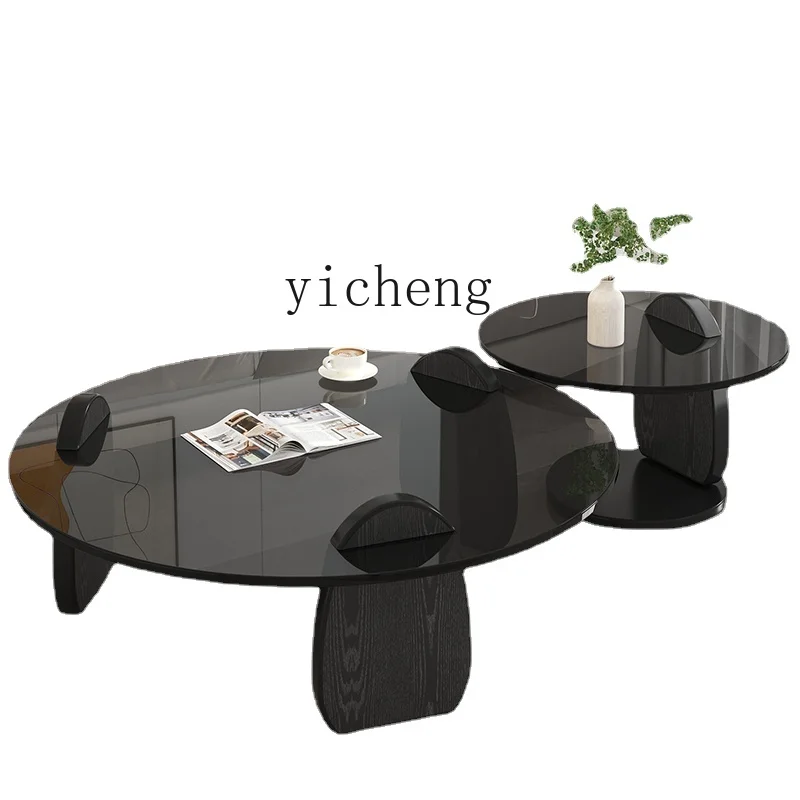 Yy Tempered Glass Coffee Table Living Room Home Light Luxury Modern Small Apartment Minimalist Tea Table