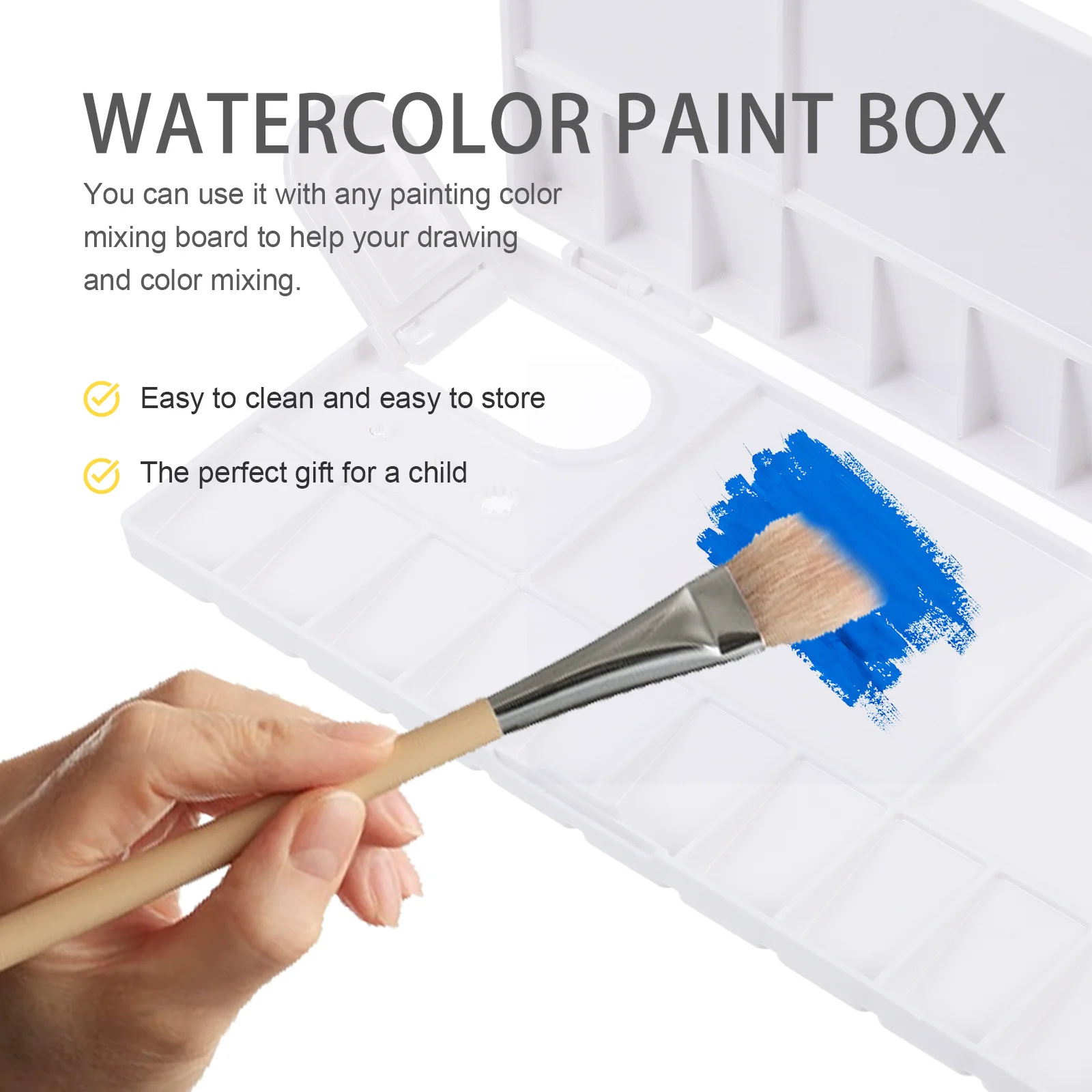 

3Pcs Art Paint Box Watercolor Pigment Mixing Box Durable Easy Clean Storage for Painting DIY Accessories Art Paint Boxes