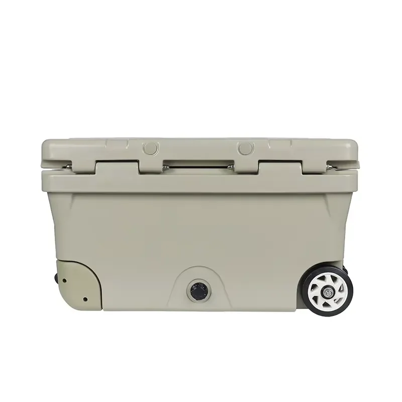 65L Rotomolded Hard Cooler Box with Wheels Large Capacity Ice Chest for Camping Fishing Outdoor Travel Heavy Duty Plastic