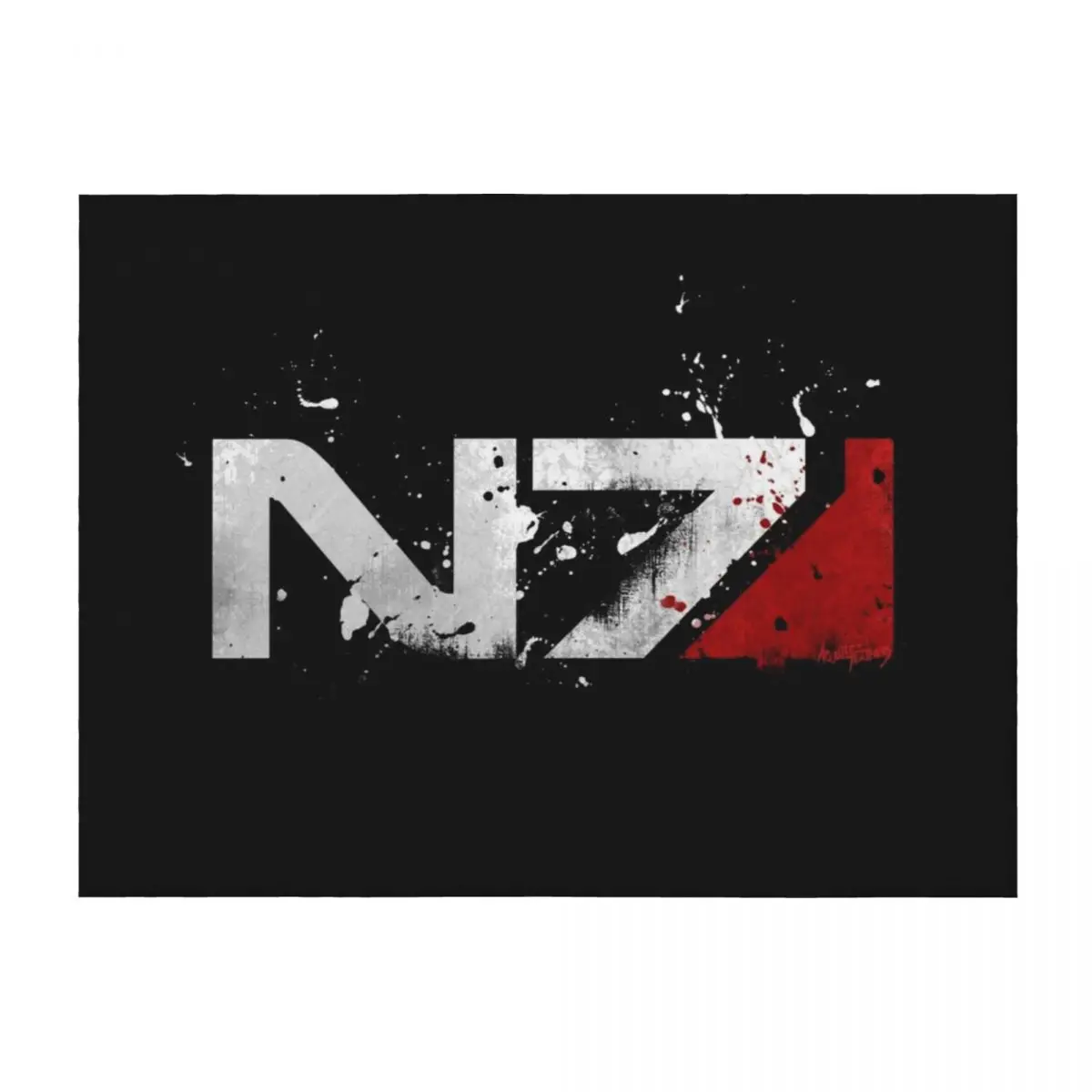 

Mass Effect Distressed N7 Throw Blanket bed plaid Decoratives Blankets Sofas Of Decoration Bed linens Blankets