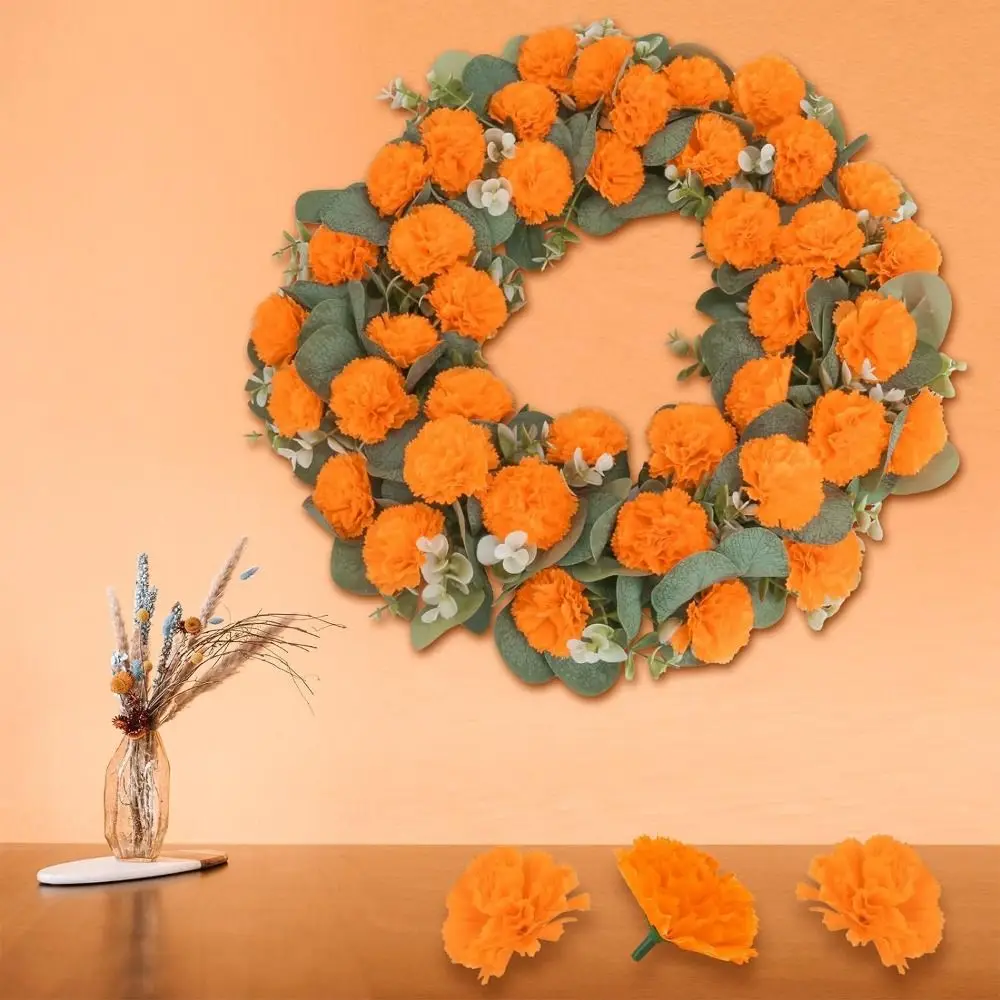 

Large Marigold Flower Heads Artificial Diwali Marigold Fake Flower Day Of The Dead Decorations Silk Marigold Garland