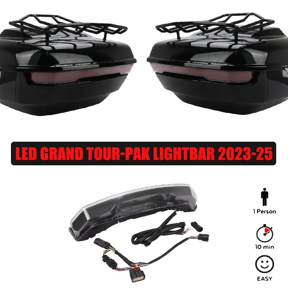 Motorcycle Tour-Pak King Rear Lamp Tour Pack Brake LED Turn Signal Tail Light For Harley Street Glide Road Glide ST CVO 23.5-25
