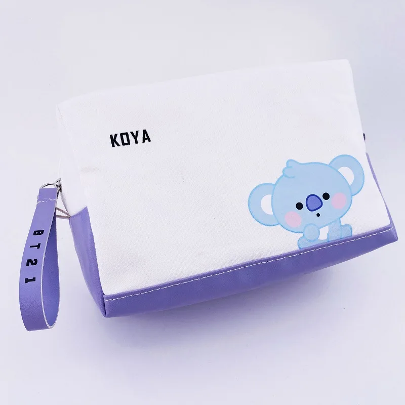 BT21 koya cooky tata chimmy RJ shooky stationery bag high-value cartoon printed large-capacity portable cosmetic storage bag view 3
