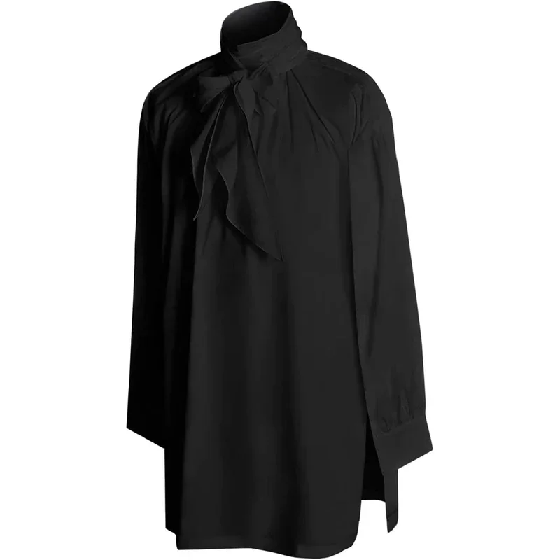 Camicia da uomo rinascimentale a maniche lunghe medievale Steampunk Vampiro Pirata Cosplay Principe Dramma Costume di scena Top MN3