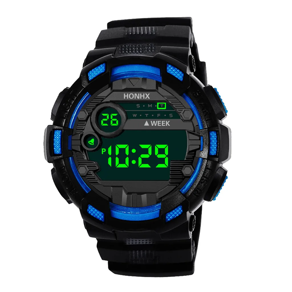 Multifunction Digital Watch Man Sport Electronic Waterproof Black Hand Clock Boy Casual Shockproof LED Fashion Wristwatch Male