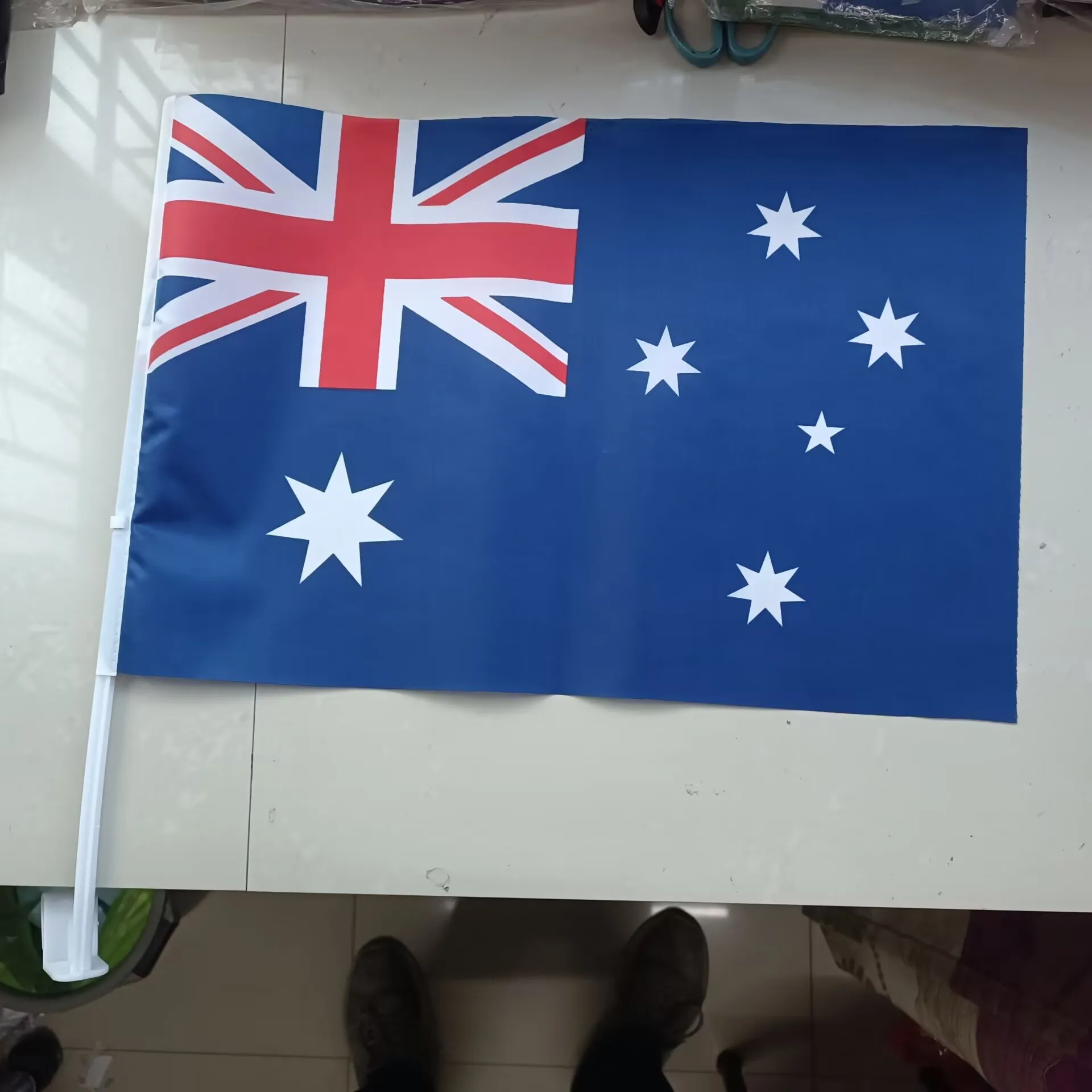 Aerxemrbrae 30x45cm Australia Car Flag 12x18inch Australia Window Flag Bearer Standard-Bearer With Plastic Pole