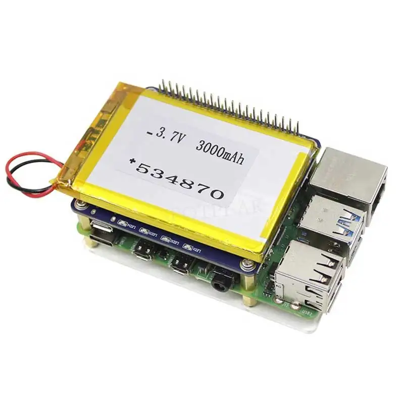 Плата расширения Raspberry Pi 4/5 ИБП Источник бесперебойного питания HAT Модуль литиевой батареи