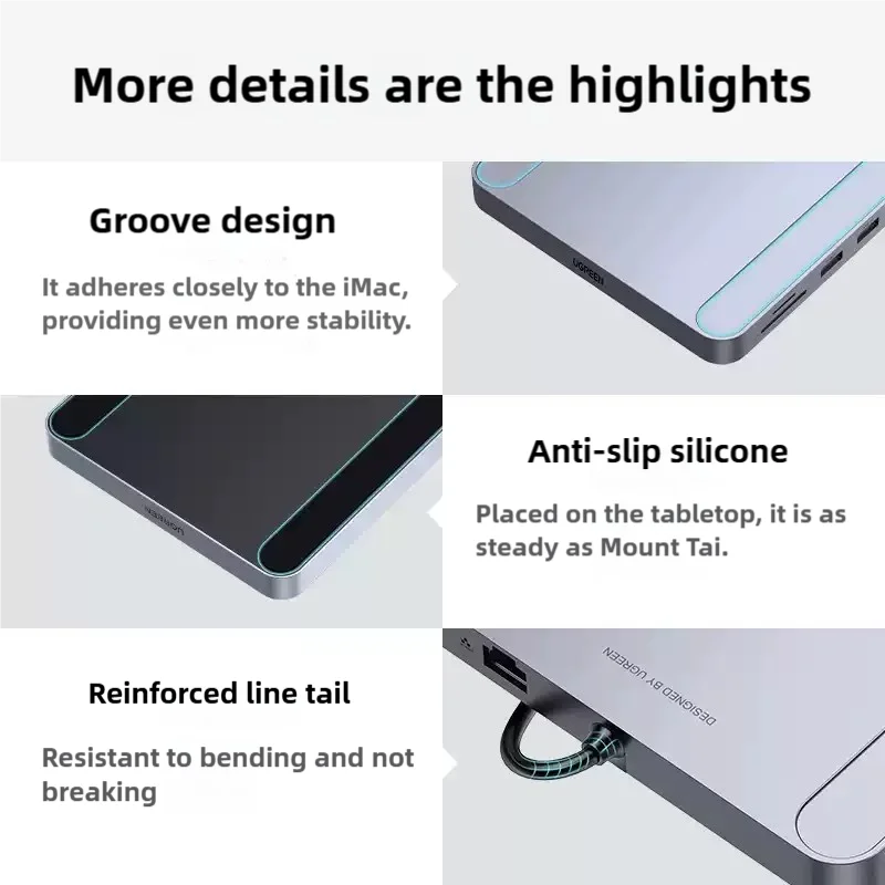 Estação de acoplamento é adequada para expansão Apple iMac USB tudo-em-um mini adaptador de acessório de 24 polegadas typec