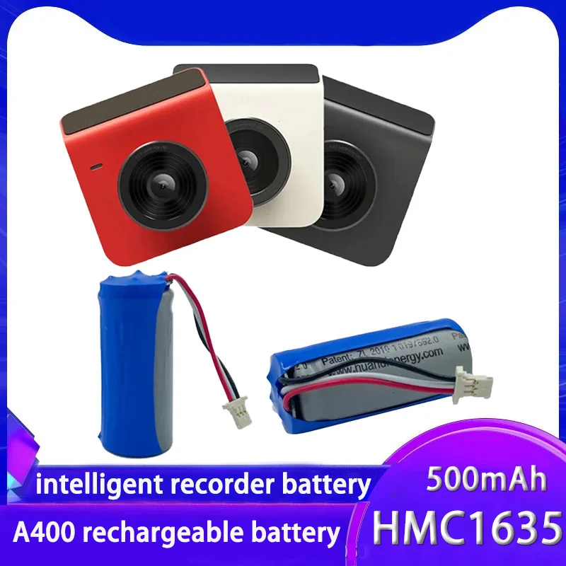 PURFIELD HMC1635 Battery 3.7V 500mAh For Xiaomi 70mai Dash Cam A400 Rubik's Cube Accumulator 3-wire Plug DVR Driving Recorder