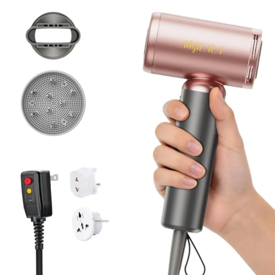 

Dual Voltage 100~250V Travel Mini Hair Dryer with European Plug Adapter for International Travel 110 000 RPM High-Speed Portabl