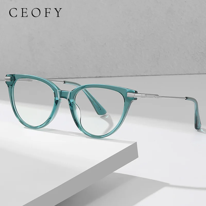 Ceofy Acetate Women Optical Glasse Frame Vintage Myopia Prescription Eyewear Eyeglasses Frame HIgh Quality for Women