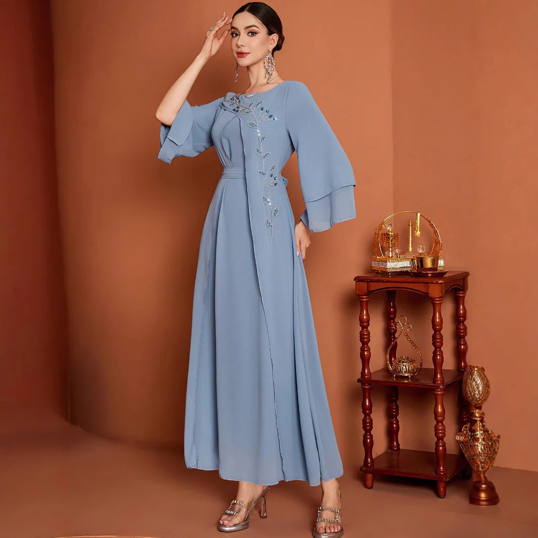 

Eid Muslim Dress Women Abaya Diamond Vestidos Largoscaftan Jalabiya Ramadan Dubai Arab Long Robe 2025 spring Party Long Dresses