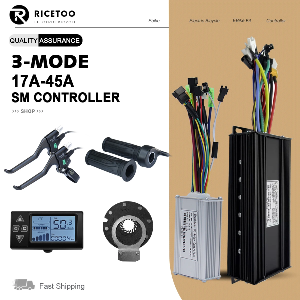 

E-Bike Sinewave controller with Communication Protocolfor UART2 17A26A30A35A40A45A S861 Display For Electric Bicycle/Scooter