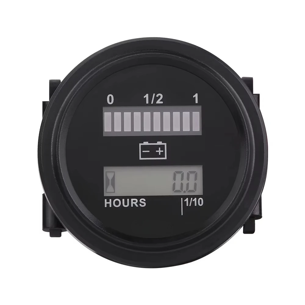 Batt-ery Indicator LED Battery Indicator 12V/24V/36V/48V/72V LED Digital Ba-ttery Indicator Gauge with Hour Meter for C-rt-HDF