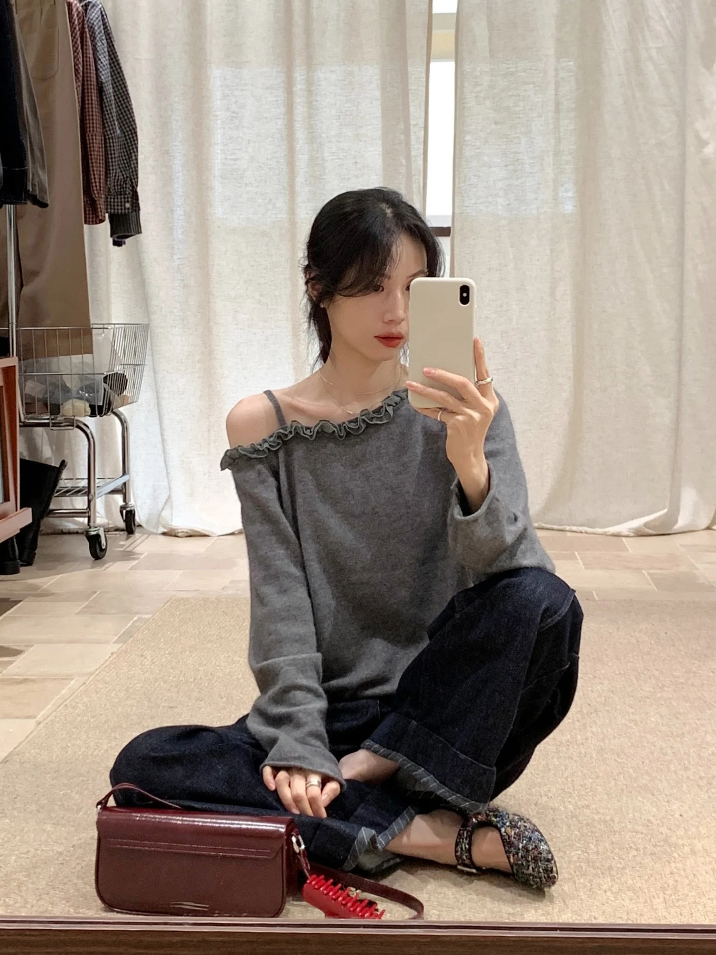 

ay Knitted Long Sve Women's Top with Wood ain Casual Sle V-ne Button Closure Full Wool Slip-on Knitwear