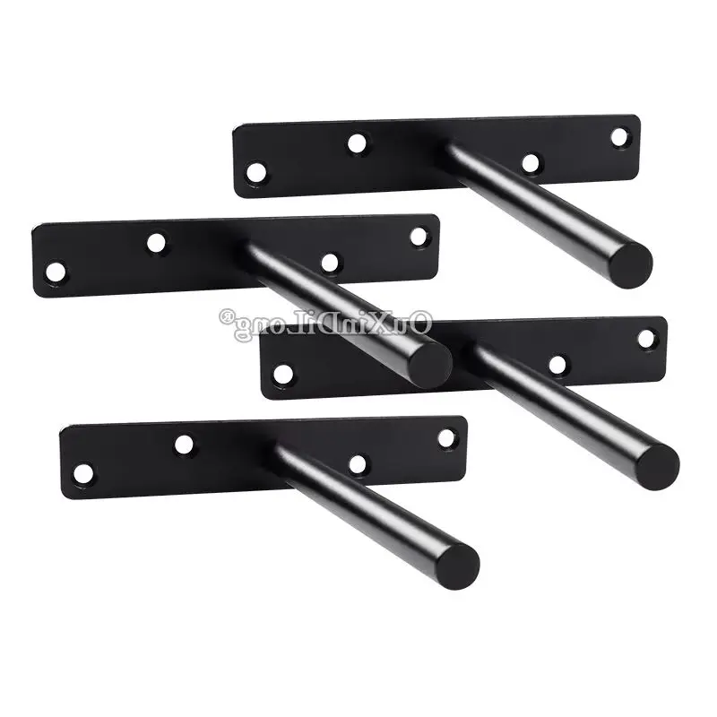 Brand New 6PCS Invisible Floating Heavy Shelf Brackets Hidden T-shaped Wall Mounted Furniture Holder Support Brackets Black/Whi