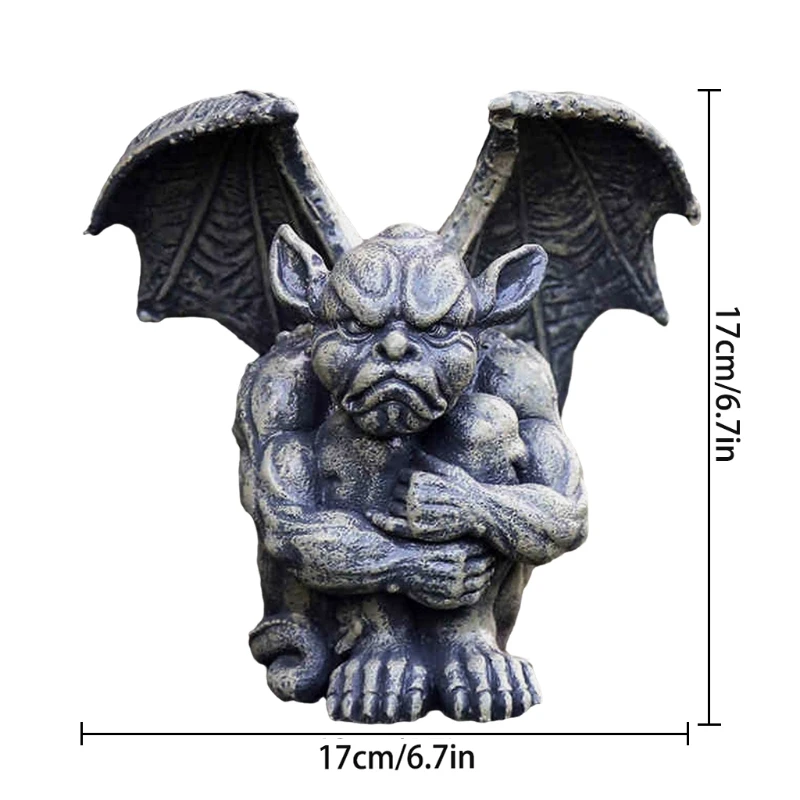 

for Creative Winged Gargoyle Statue Gothic Sitting Guardian Evil Demon Sculpture Figurine Resin Ornament Halloween DropShipping