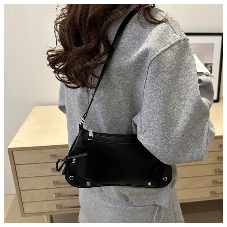 Neue Achselhöhle Tasche Trendy Schulter Tasche für Frauen Süße Doppel Bogen Handtasche Damen Tasche Retro Mode Weibliche Leopard Print Schulter Tasche – Detail 24
