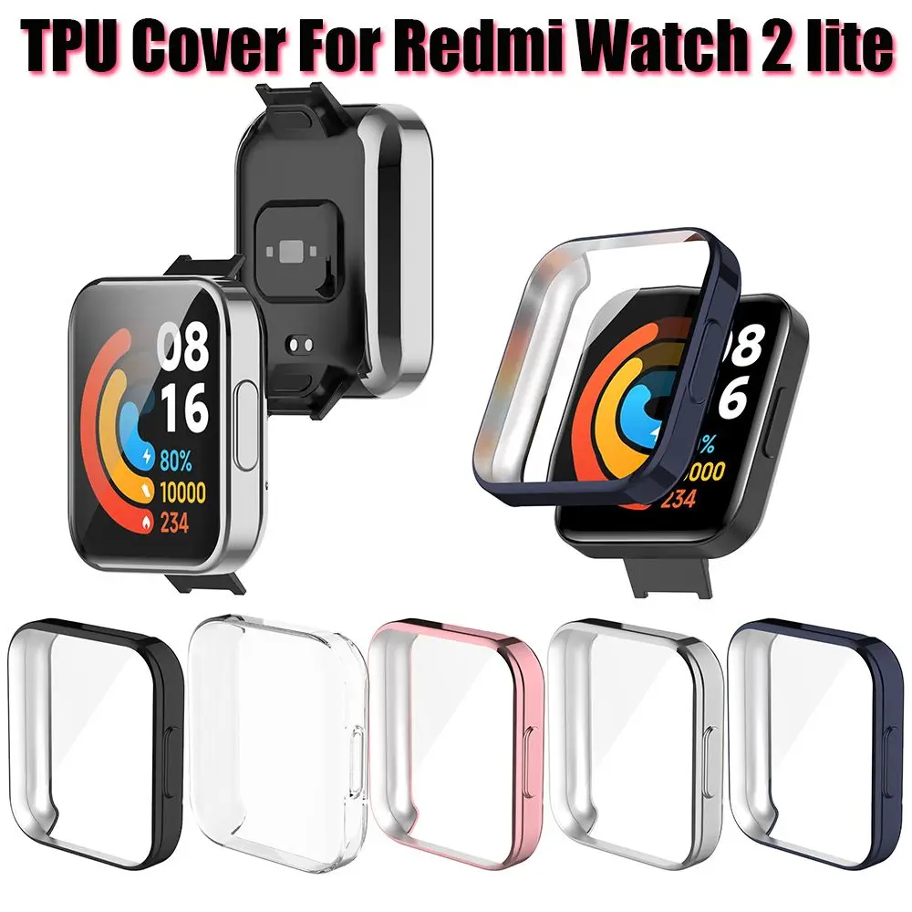스마트 워치 풀 커버리지 프레임 보호 케이스 커버, TPU 스크린 보호대, Redmi Watch 2 Lite용