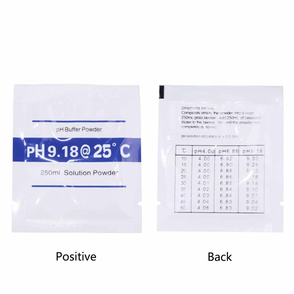 

3pcs PH Calibration Buffer Powder 4.01 6.86 9.18 Solution for Meters Distilled Water PH Tester Long Term Use Nail File Tool