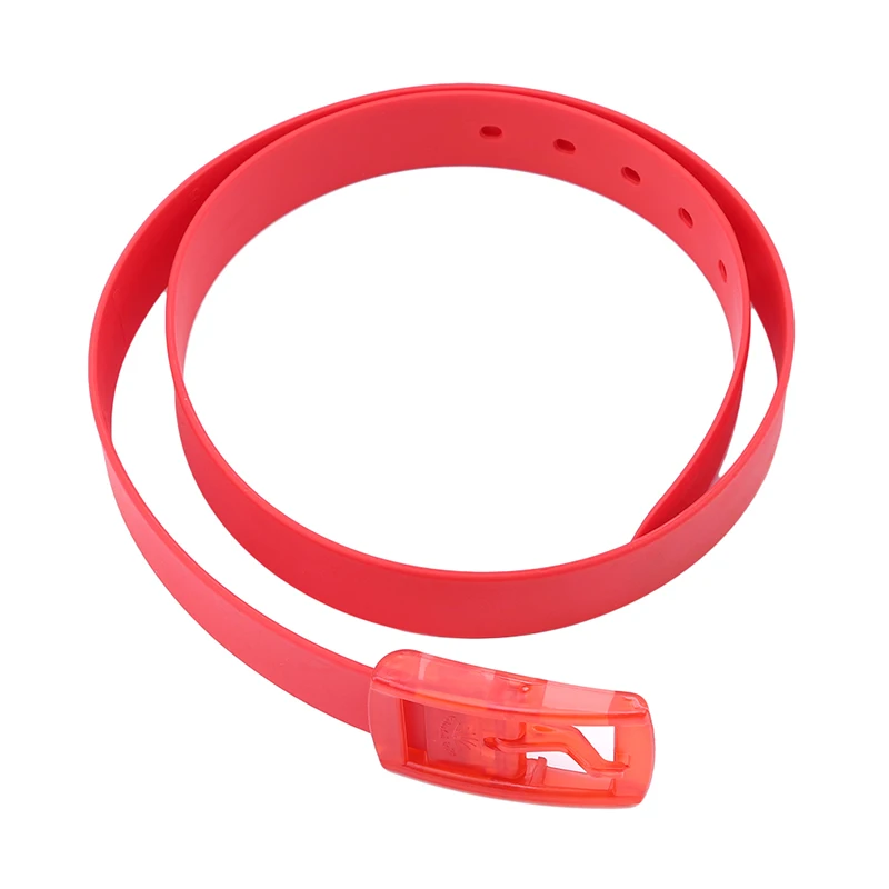 New Eco-friendly Plastic Belt Unisex Silicone Rubber Belt Korean Style Smooth Buckle for Women Men Unisex Candy Colors 4 Colors