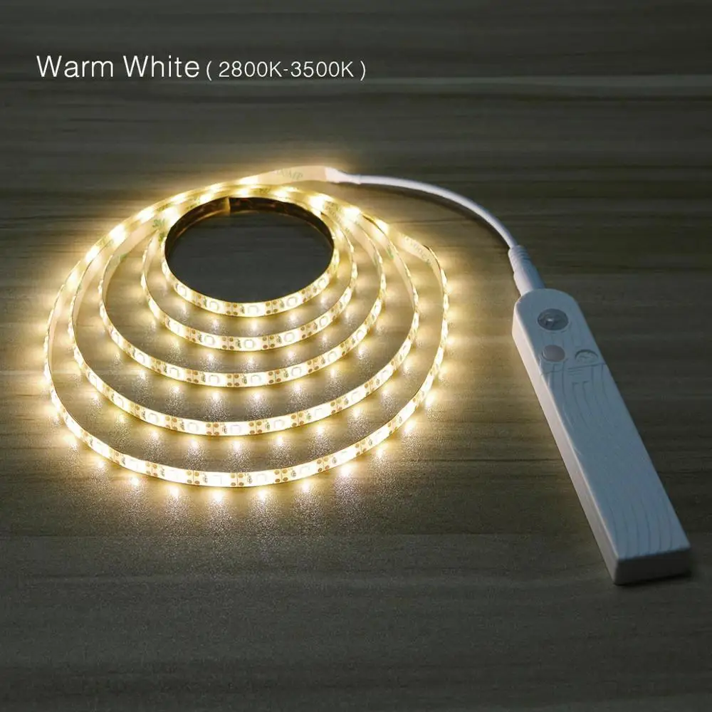 

LED Under Cabinet Lamp PIR Motion Sensor LED Strip Light Battery Power Lamp Night Stairs Closet Room Aisle Secure Detector Lamp