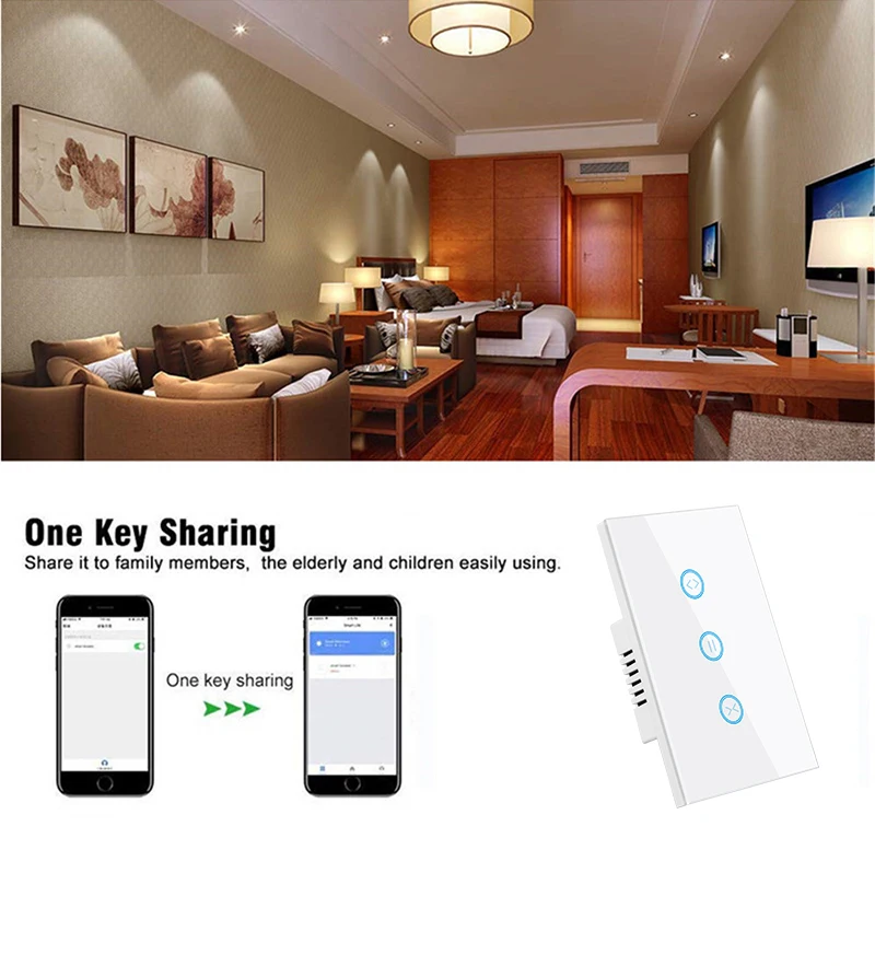 

ENEGAN Tuya WiFi Electric Curtain Switch Touch Smart Life APP Voice Control Smart witch Work With Alexa Google Smart Homekit