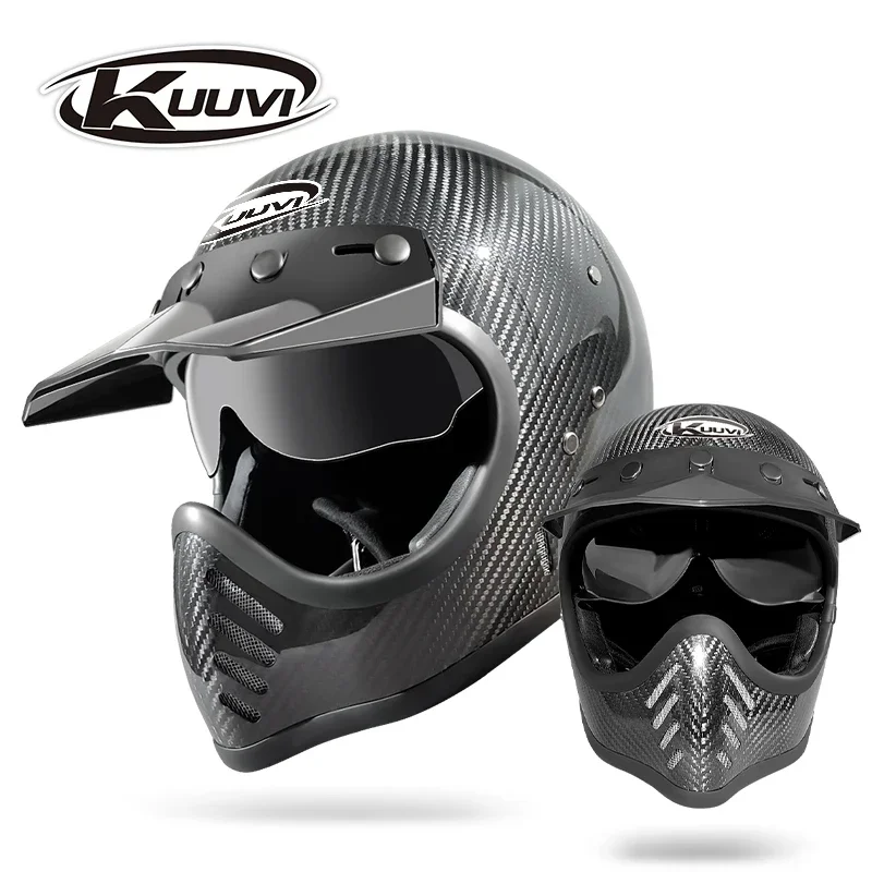 

Motorcycle Helmet 3K Carbon Shell, Full-Face Protection, Unisex Design - Timeless Style for All-Season Riding