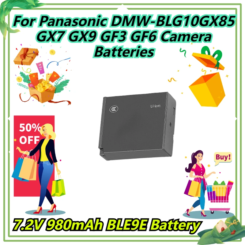 

7.2V 980mAh BLE9E Battery For Panasonic DMW-BLG10GX85 GX7 GX9 GF3 GF6 Camera Batteries