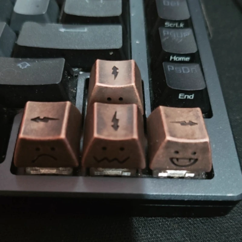 Original Metal Keycap Custom Pure Copper Material Key Caps with Side Engraved Hollow Keycaps for Mechanical Keyboards MX Switch