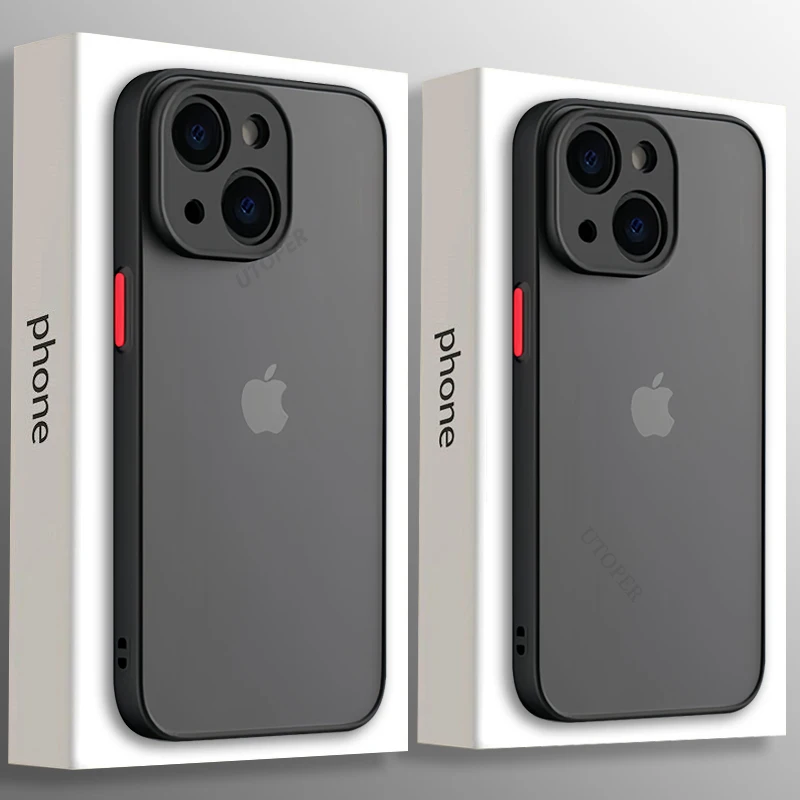 

New Fashion Transparent Sanding Case for iPhone 16 15 14 13 12 11 Pro Max Plus Shockproof Fall Prevention Magsafe Magnetic Cover