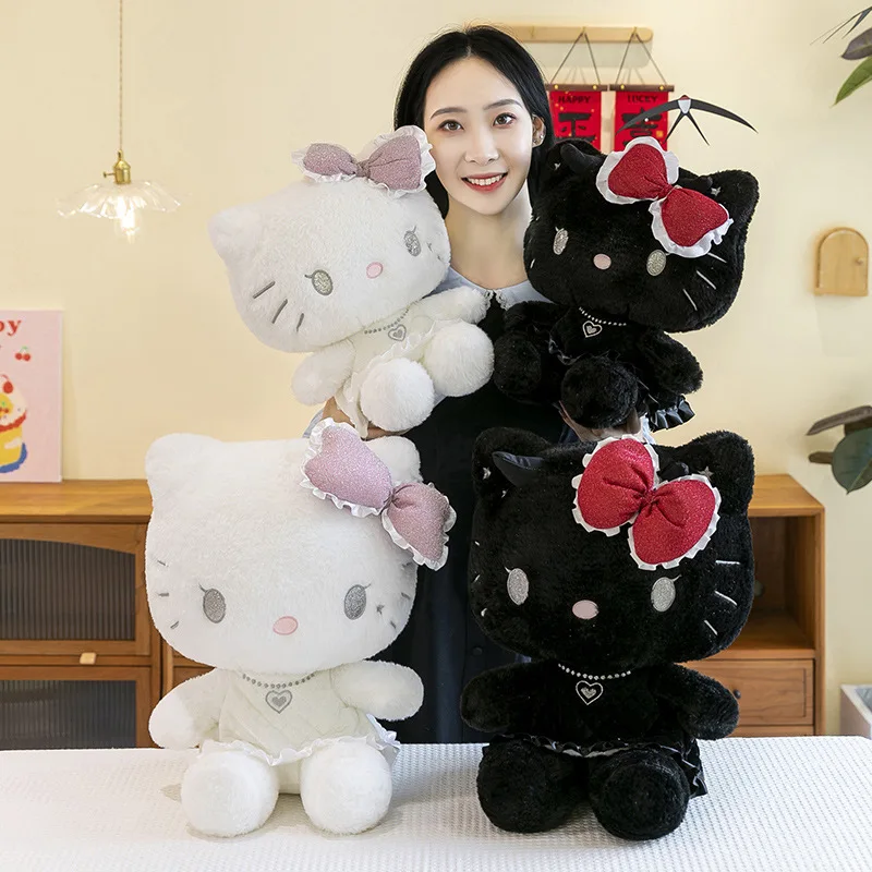 Kawaii Hello Kitty peluche Sanrio peluche poupée ange et diable conception mignon oreiller enfants anniversaire cadeau de noël filles chambre décor