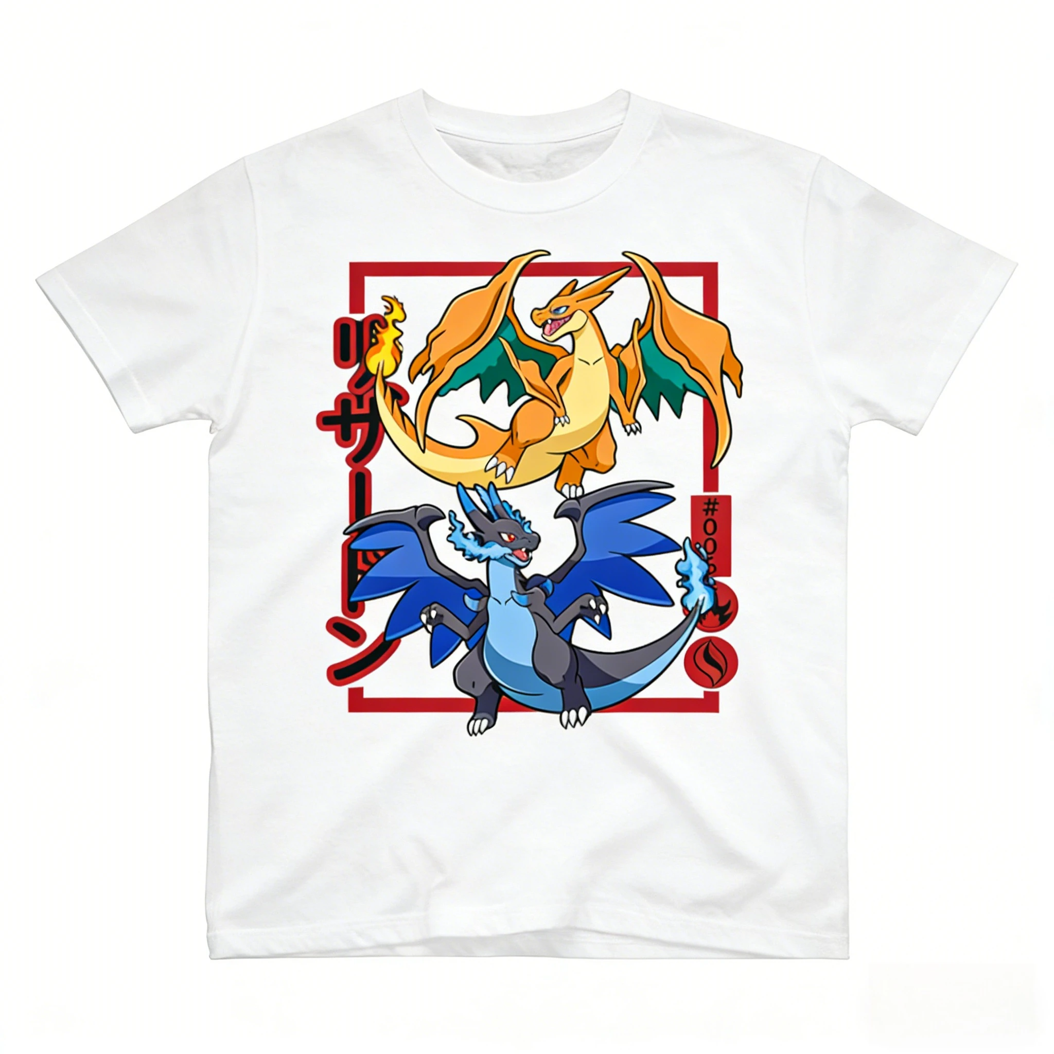 2026 Summer Charizard Retro Cosplay T-shirt Men's Oversize Casual Cotton Printed Short-sleeved Unisex Men Sports Shirt