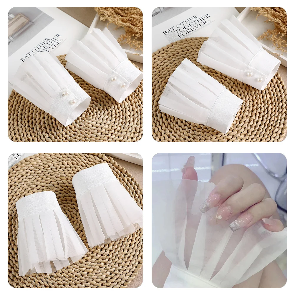 1 paire de manchettes détachables pour femmes, manchons détachables pour fête de mariage, bal, accessoires pour robe en mousseline de soie
