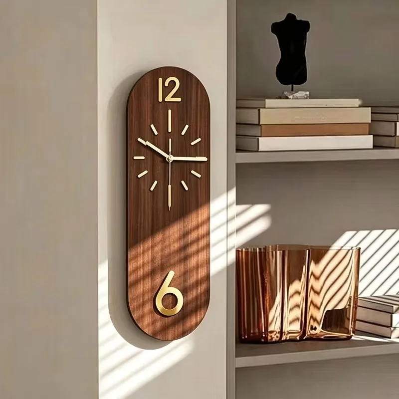 Wooden Wall Clocks Living Room Decoration Clock Silent Movement Quartz Clock Modern Household Minimalist Wall-mounted Clocks