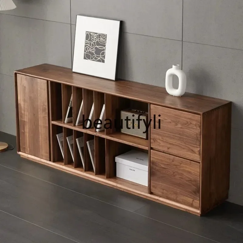 

New arrive North American Black Walnut Solid Wood Sideboard Cabinet Bedroom Wall Storage Cabinet Modern Minimalist Drawer Cabin