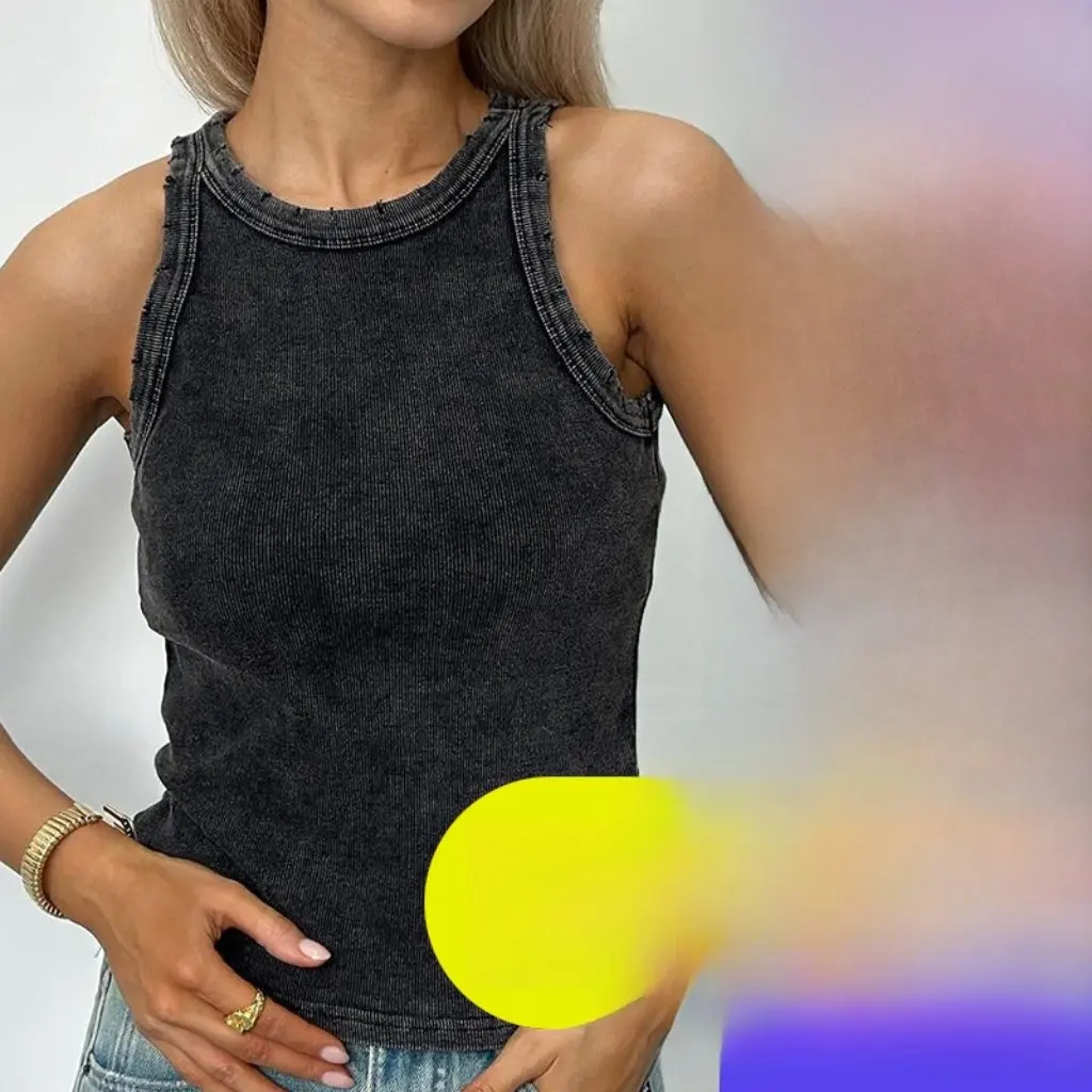 

Women's Minimalist Joker Solid Color Vest Four Seasons Sports Leisure Daily Wear Bottoming Outer for Spring And Summer